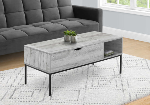 TABLE DE SALON GRIS / METAL NOIR