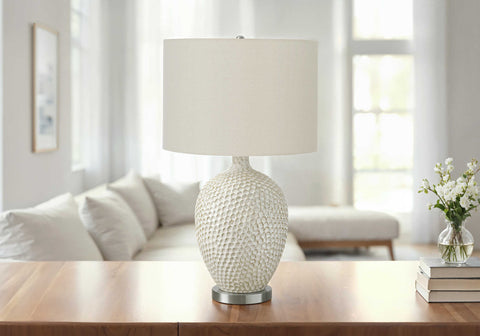 LUMINAIRE LAMPE DE TABLE CREME CERAMIQUE