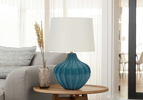 LUMINAIRE  LAMPE DE TABLE BLEU CERAMIQUE