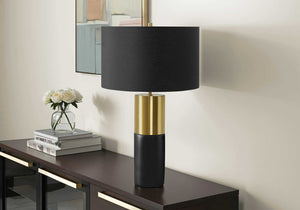 LUMINAIRE - 25"H LAMPE DE TABLE NOIR BETON / NOIR
