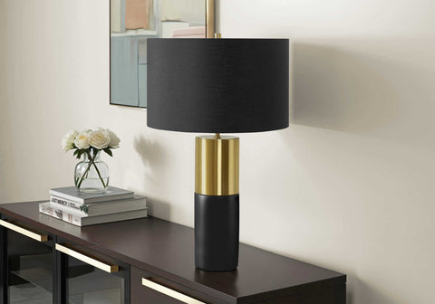 LUMINAIRE - 25"H LAMPE DE TABLE NOIR BETON / NOIR