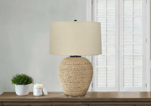 LUMINAIRE LAMPE DE TABLE BEIGE ROTIN / BEIGE