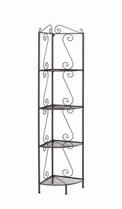 ETAGERE - 70"H / METAL CUIVRE BIBLIOTHEQUE DE COIN