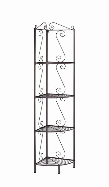 ETAGERE - 70"H / METAL CUIVRE BIBLIOTHEQUE DE COIN