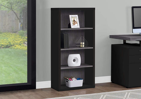 ETAGERE - 48"H / NOIR / GRIS AVEC TABLETTES AJUSTABLE