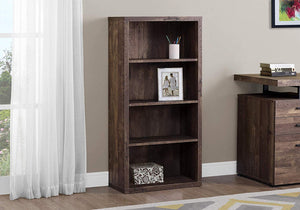 ETAGERE - 48"H / FAUX BOIS BRUN / TABLETTES AJUSTABLE