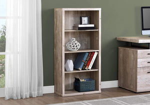 ETAGERE - 48"H / FAUX BOIS TAUPE / TABLETTES AJUSTABLE