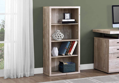 ETAGERE - 48"H / FAUX BOIS TAUPE / TABLETTES AJUSTABLE