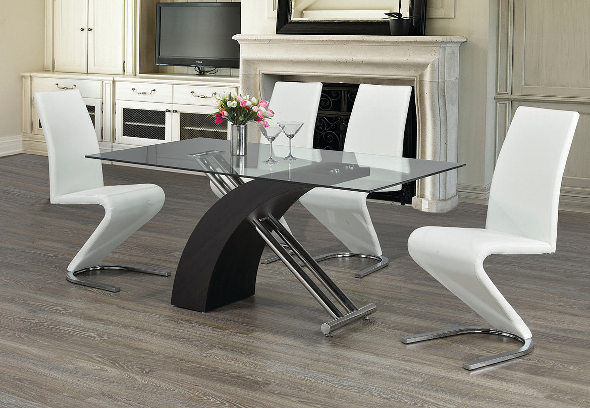 ENS DE TABLE ET CHAISES CHROMES 7 MORCEAUX