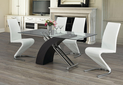 ENS DE TABLE ET CHAISES CHROMES 7 MORCEAUX