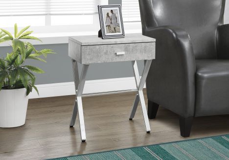 TABLE D'APPOINT - 24"H /METAL CHROME