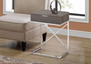TABLE D'APPOINT - 24"H  METAL CHROME