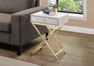 TABLE D'APPOINT - 24"H  METAL CHROME