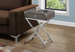 TABLE D'APPOINT - 24"H  METAL CHROME
