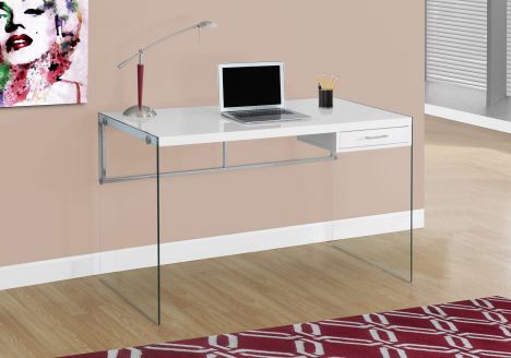 BUREAU - 48"L  VERRE TREMPE