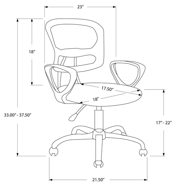 CHAISE DE BUREAU - MECHE NOIR JUVENILE / MULTI-POSITION