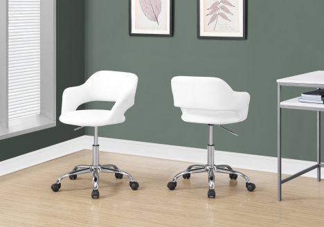 CHAISE DE BUREAU  METAL CHROME BASE HYDRAULIQUE
