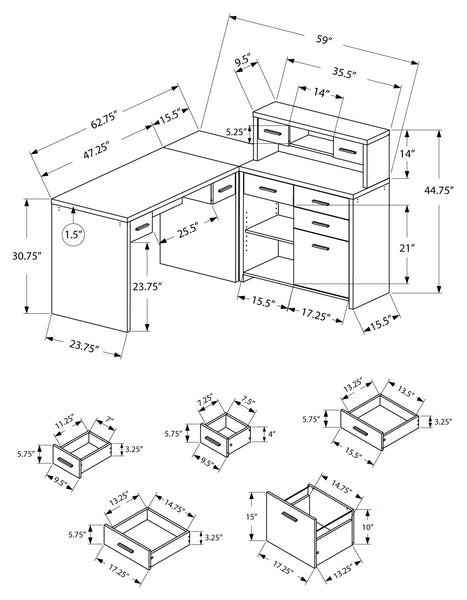 BUREAU  DE COIN COTE DROIT OU GAUCHE