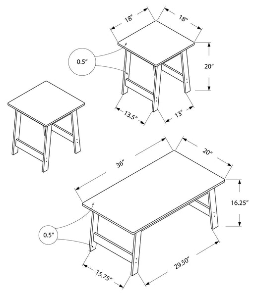 ENS DE TABLES - 3PCS